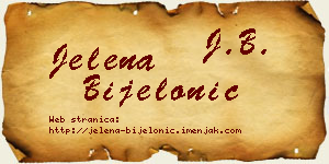 Jelena Bijelonić vizit kartica
